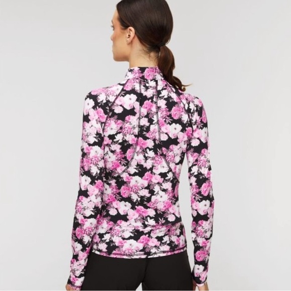 G/FORE Photo Floral Silky Tech Nylon Ruched 1/4 Zip Pullover Size S NWOT - Picture 14 of 15